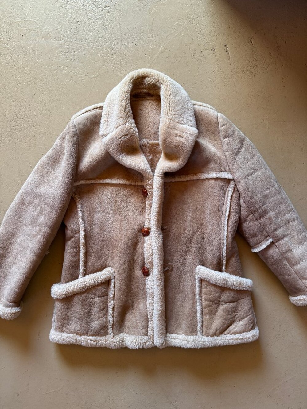 RARE Sawyer of Napa Sheepskin Shearling Coat Jacket Mens 44 XL Rancher Marlboro